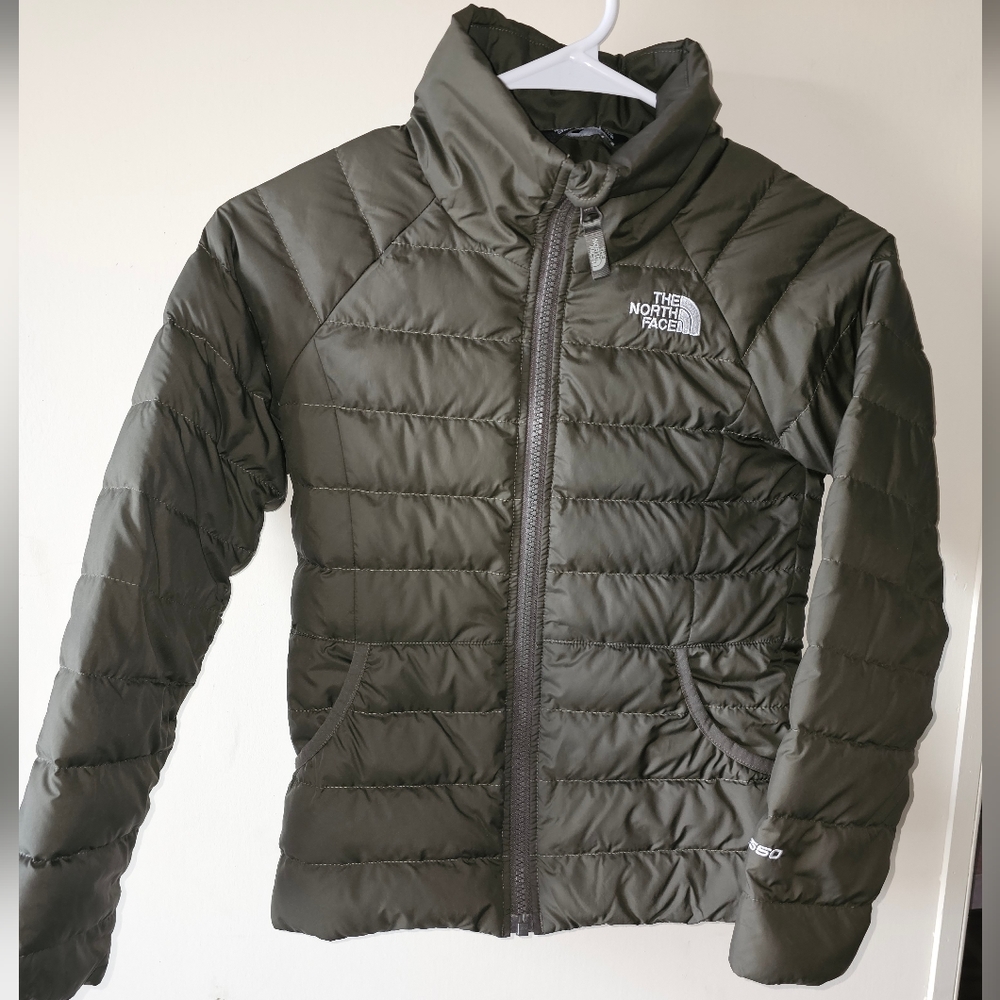 Girls Dark Green NorthFace size small midweight coat.